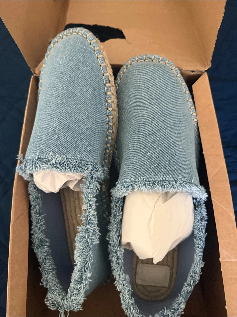 Zara Light Blue Denim Espadrilles
